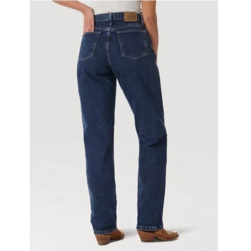 Wrangler Blues Relaxed Fit Mom Jeans Size 4 Like New Indigo Wash Denim High Rise - Picture 2 of 9
